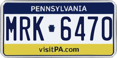 PA license plate MRK6470
