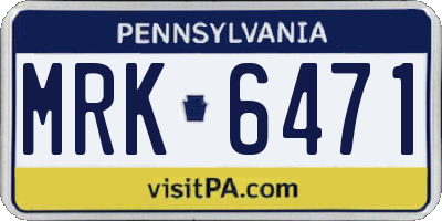 PA license plate MRK6471