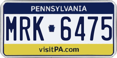 PA license plate MRK6475