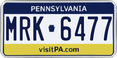 PA license plate MRK6477