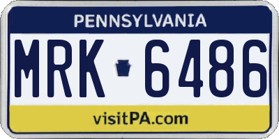 PA license plate MRK6486