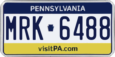 PA license plate MRK6488
