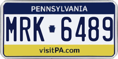 PA license plate MRK6489