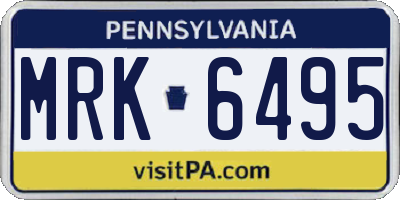 PA license plate MRK6495