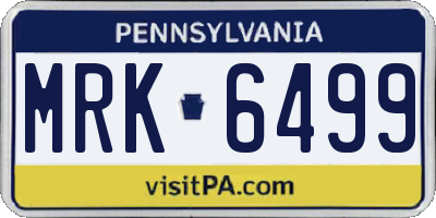 PA license plate MRK6499