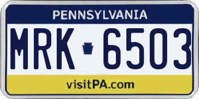 PA license plate MRK6503