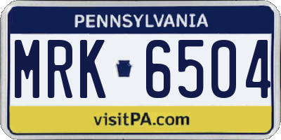 PA license plate MRK6504