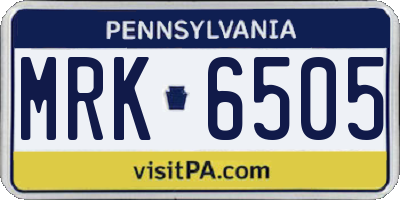 PA license plate MRK6505