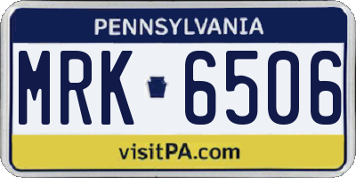 PA license plate MRK6506