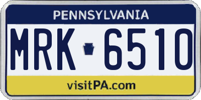 PA license plate MRK6510