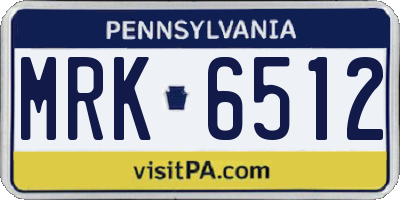 PA license plate MRK6512