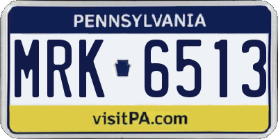 PA license plate MRK6513