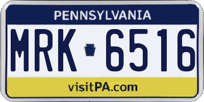 PA license plate MRK6516