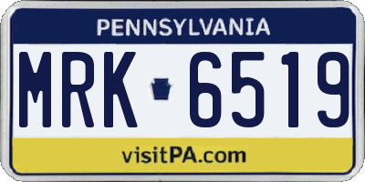 PA license plate MRK6519