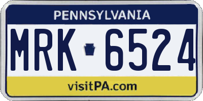 PA license plate MRK6524