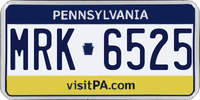 PA license plate MRK6525