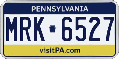 PA license plate MRK6527