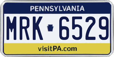 PA license plate MRK6529