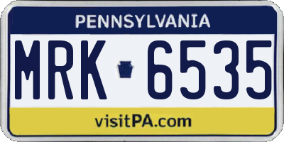PA license plate MRK6535