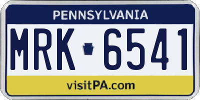 PA license plate MRK6541