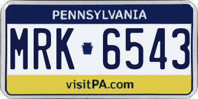 PA license plate MRK6543