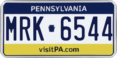 PA license plate MRK6544