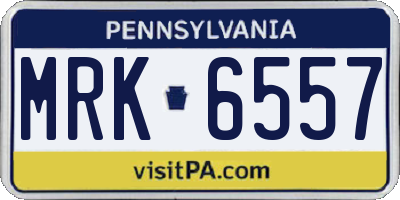 PA license plate MRK6557