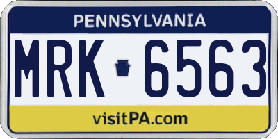 PA license plate MRK6563