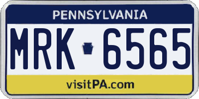 PA license plate MRK6565