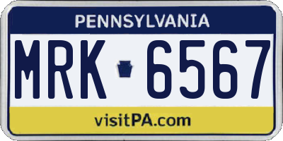PA license plate MRK6567