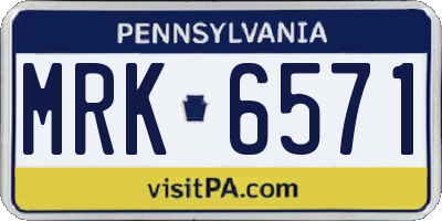 PA license plate MRK6571