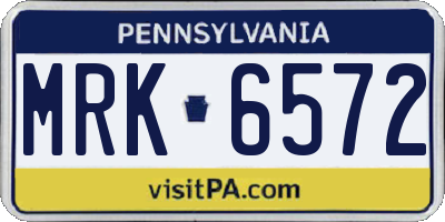 PA license plate MRK6572
