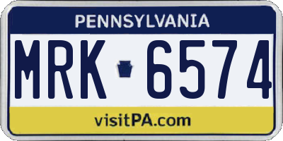 PA license plate MRK6574