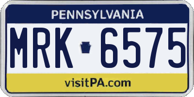 PA license plate MRK6575
