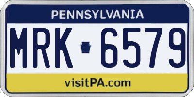 PA license plate MRK6579