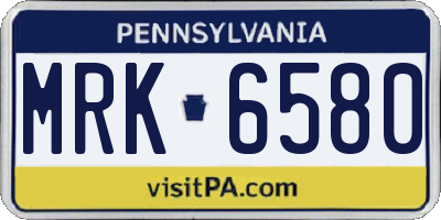 PA license plate MRK6580