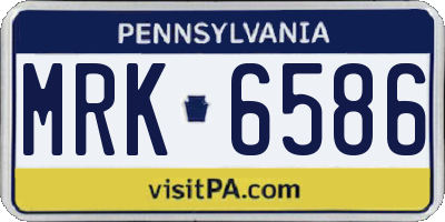 PA license plate MRK6586