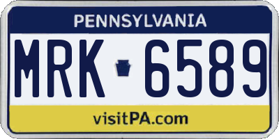 PA license plate MRK6589