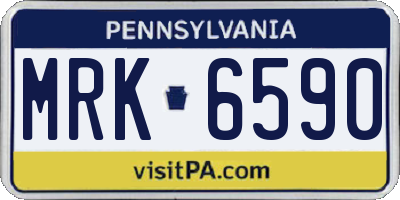 PA license plate MRK6590