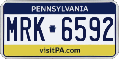 PA license plate MRK6592