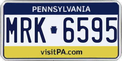 PA license plate MRK6595