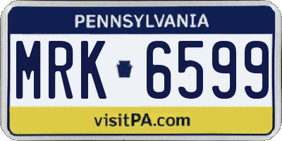 PA license plate MRK6599