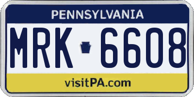 PA license plate MRK6608