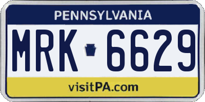 PA license plate MRK6629