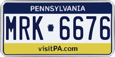PA license plate MRK6676