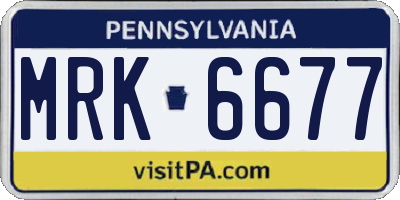 PA license plate MRK6677