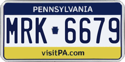 PA license plate MRK6679