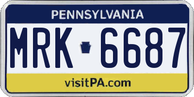 PA license plate MRK6687