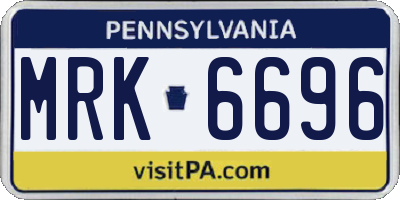 PA license plate MRK6696