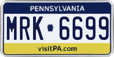PA license plate MRK6699